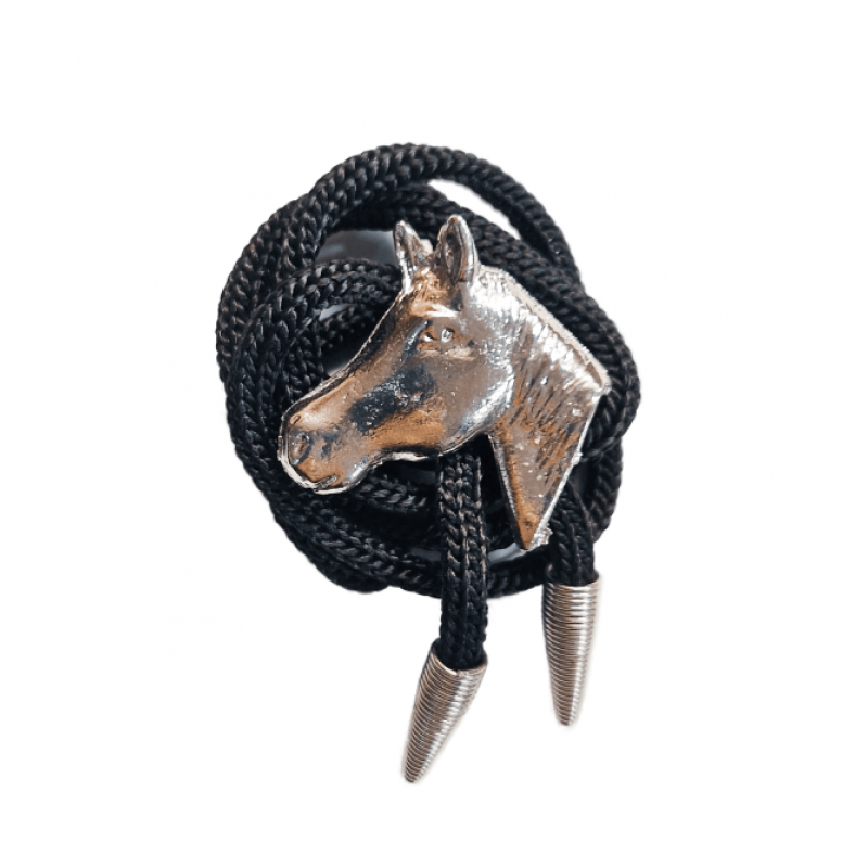 Cravate Bolo Tie (USA) Tête De Cheval Avec Incrustation Turquoise - Unisexe, Neuve